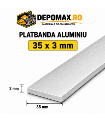 Platbanda aluminiu 35 x 3 mm, 6 metri (EN-AW 6060)
